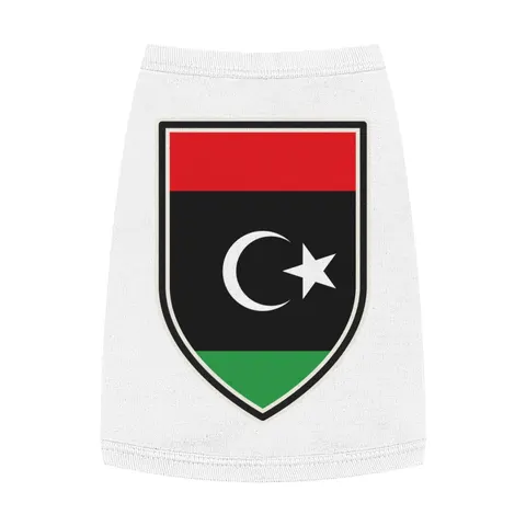 Libya Red Black Green Crescent Pet Tank Top — front view