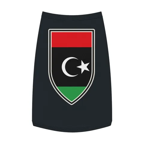 Libya Red Black Green Crescent Pet Tank Top — front view