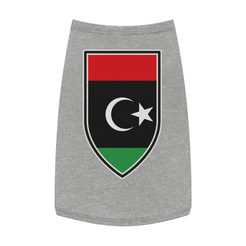 Libya Red Black Green Crescent Pet Tank Top — front view