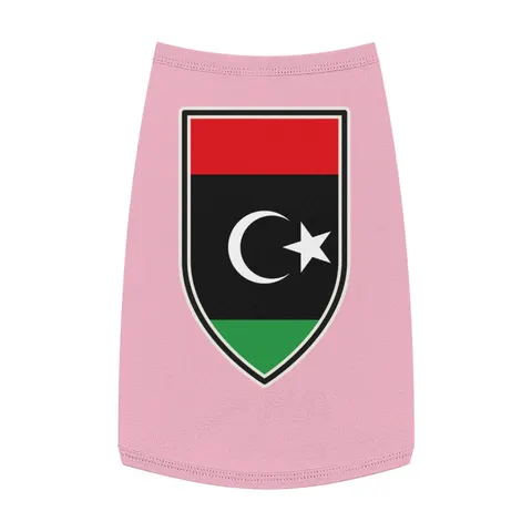 Libya Red Black Green Crescent Pet Tank Top — front view