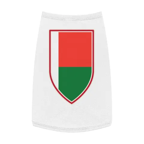 Madagascar White Red Green Pet Tank Top — front view