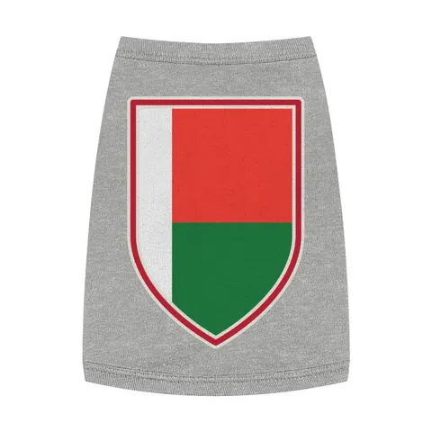 Madagascar White Red Green Pet Tank Top — front view