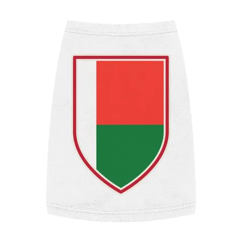 Madagascar White Red Green Pet Tank Top — front view