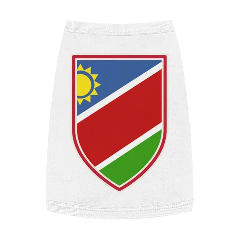 Namibia Diagonal Blue Red Green Pet Tank Top — front view