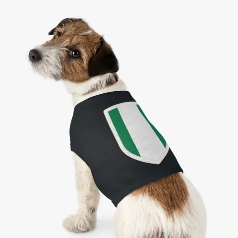 Nigeria Green & White Stripes Pet Tank Top — other view