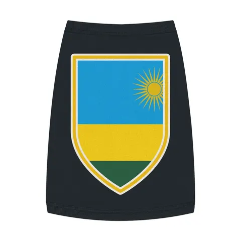 Rwanda Sky Blue & Sun Pet Tank Top — front view