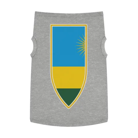 Rwanda Sky Blue & Sun Pet Tank Top — front view