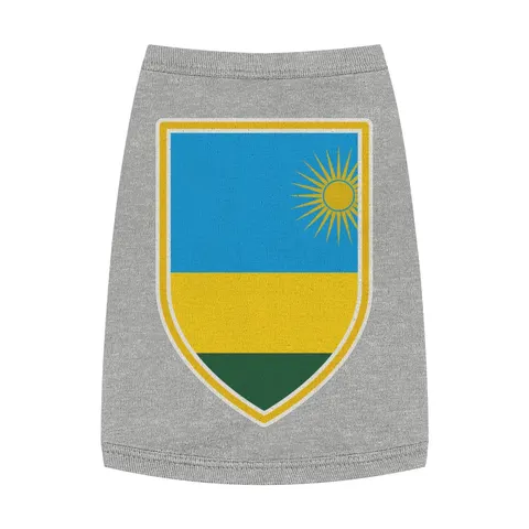 Rwanda Sky Blue & Sun Pet Tank Top — front view