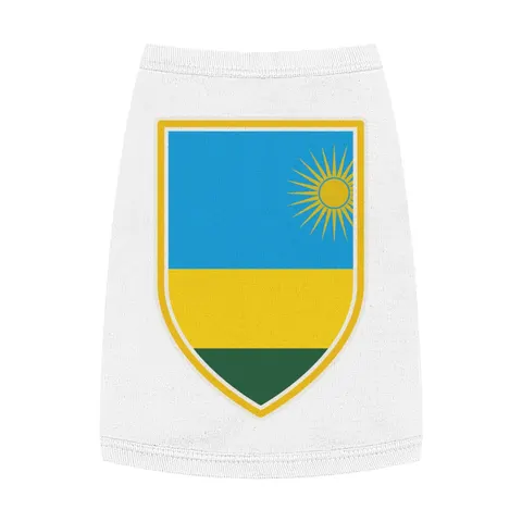 Rwanda Sky Blue & Sun Pet Tank Top — front view