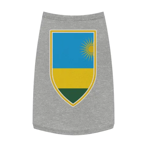 Rwanda Sky Blue & Sun Pet Tank Top — front view