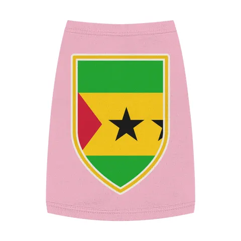 São Tomé & Príncipe Stars & Stripes Pet Tank Top — front view