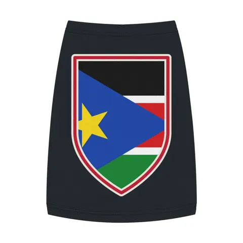 South Sudan Stripes & Blue Triangle Pet Tank Top — front view