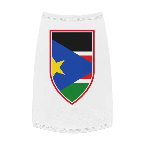 South Sudan Stripes & Blue Triangle Pet Tank Top — front view