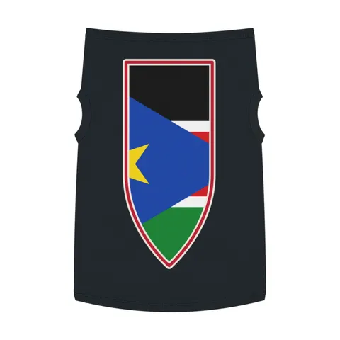 South Sudan Stripes & Blue Triangle Pet Tank Top — front view