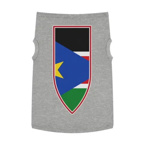 South Sudan Stripes & Blue Triangle Pet Tank Top — front view