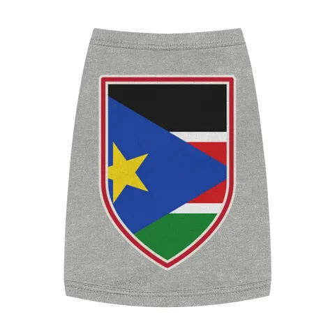 South Sudan Stripes & Blue Triangle Pet Tank Top — front view