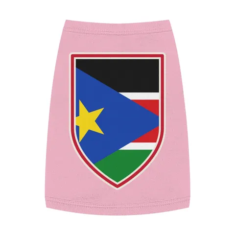 South Sudan Stripes & Blue Triangle Pet Tank Top — front view
