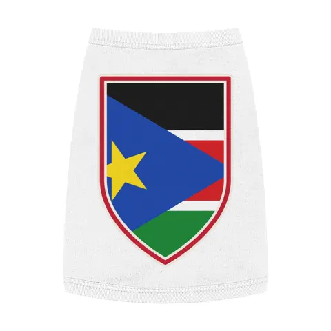 South Sudan Stripes & Blue Triangle Pet Tank Top — front view
