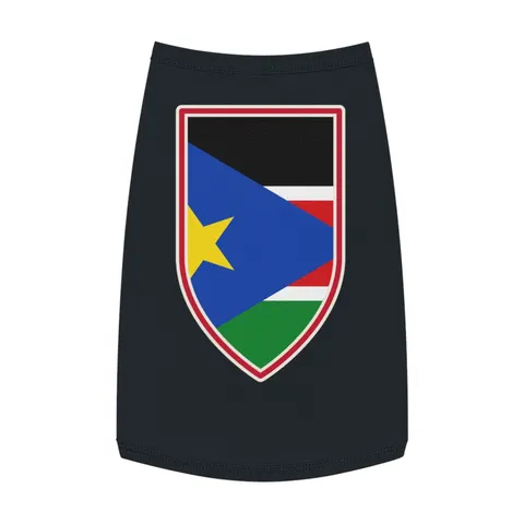 South Sudan Stripes & Blue Triangle Pet Tank Top — front view
