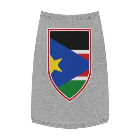 South Sudan Stripes & Blue Triangle Pet Tank Top — front view