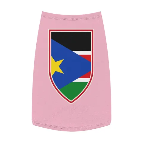 South Sudan Stripes & Blue Triangle Pet Tank Top — front view