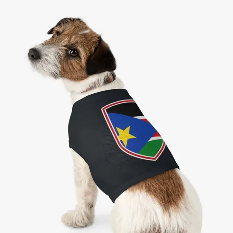 South Sudan Stripes & Blue Triangle Pet Tank Top — other view