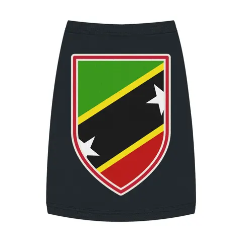 St. Kitts & Nevis Diagonal Stars Pet Tank Top — front view