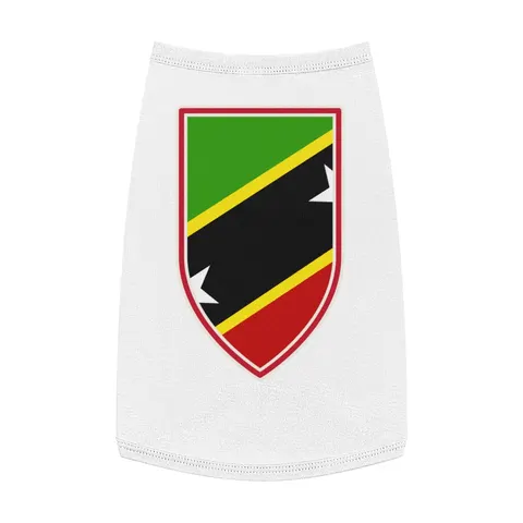 St. Kitts & Nevis Diagonal Stars Pet Tank Top — front view