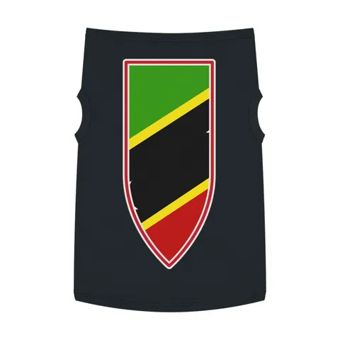 St. Kitts & Nevis Diagonal Stars Pet Tank Top — front view