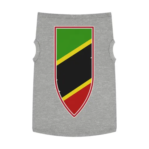 St. Kitts & Nevis Diagonal Stars Pet Tank Top — front view