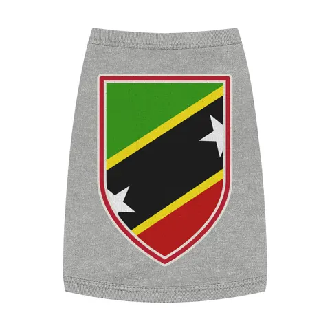 St. Kitts & Nevis Diagonal Stars Pet Tank Top — front view