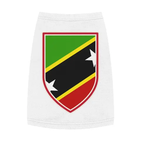 St. Kitts & Nevis Diagonal Stars Pet Tank Top — front view
