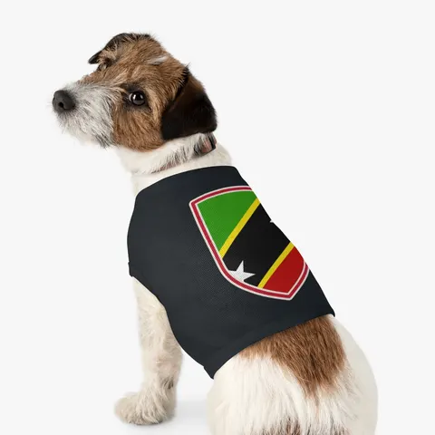 St. Kitts & Nevis Diagonal Stars Pet Tank Top — other view