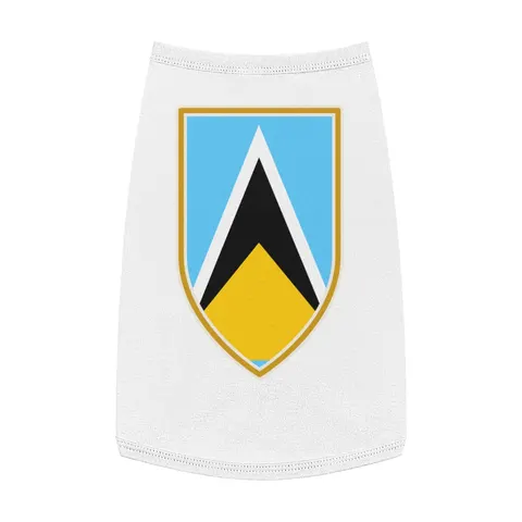 Saint Lucia Blue Triangle Peak Pet Tank Top — front view