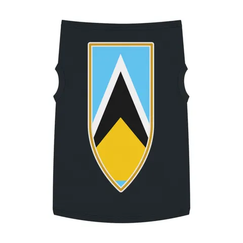 Saint Lucia Blue Triangle Peak Pet Tank Top — front view