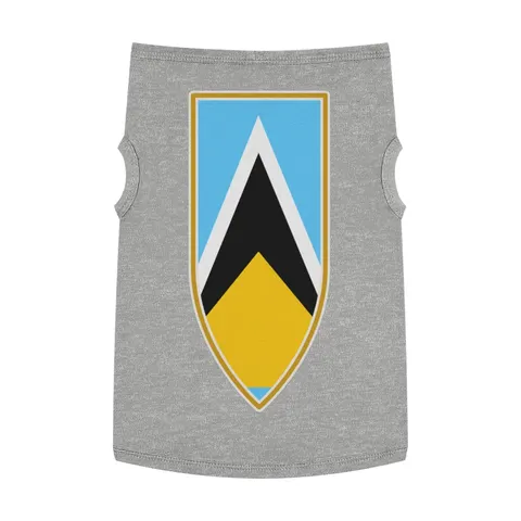 Saint Lucia Blue Triangle Peak Pet Tank Top — front view
