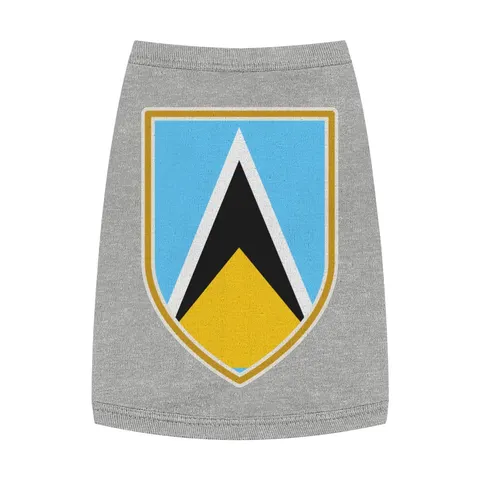 Saint Lucia Blue Triangle Peak Pet Tank Top — front view