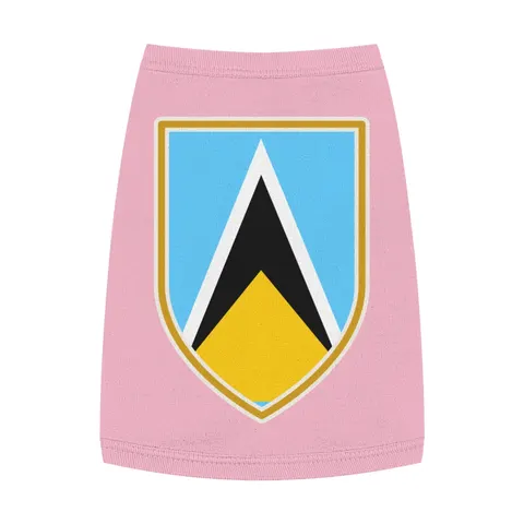 Saint Lucia Blue Triangle Peak Pet Tank Top — front view