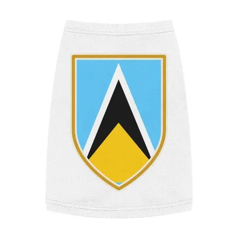 Saint Lucia Blue Triangle Peak Pet Tank Top — front view