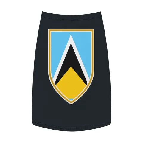 Saint Lucia Blue Triangle Peak Pet Tank Top — front view