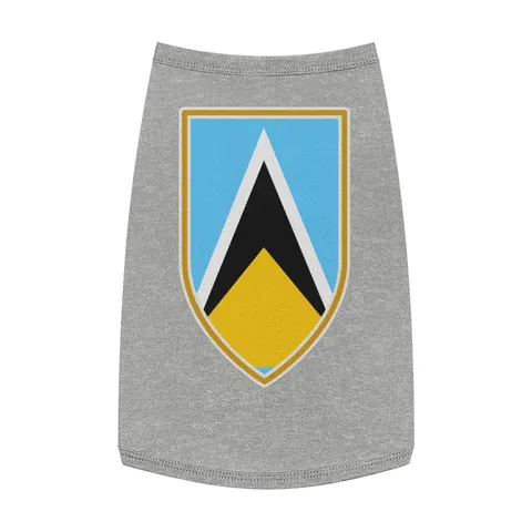 Saint Lucia Blue Triangle Peak Pet Tank Top — front view