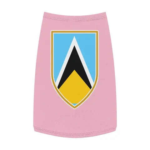 Saint Lucia Blue Triangle Peak Pet Tank Top — front view