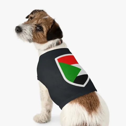 Sudan Red White Black Triangle Pet Tank Top — other view