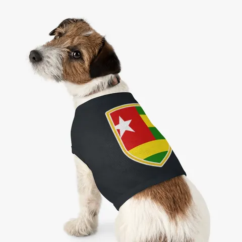 Togo Green Yellow Stripes Pet Tank Top — other view