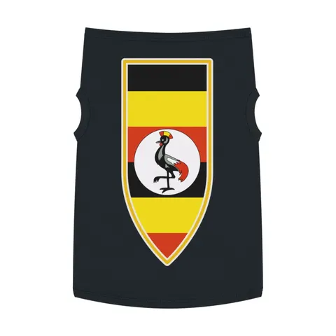 Uganda Black Yellow Red Bands Pet Tank Top — front view