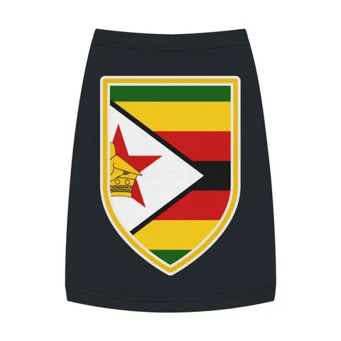 Zimbabwe Stripes & Triangle Pet Tank Top — front view