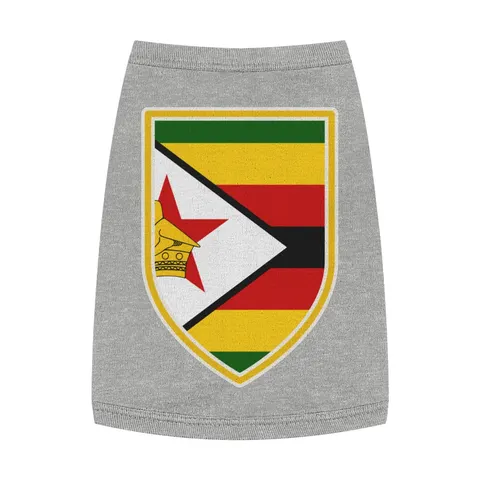 Zimbabwe Stripes & Triangle Pet Tank Top — front view