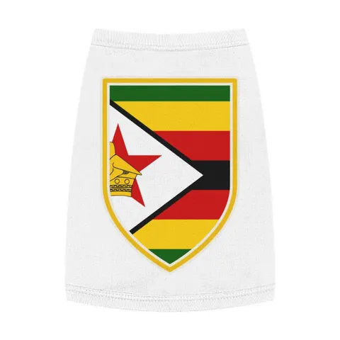 Zimbabwe Stripes & Triangle Pet Tank Top — front view