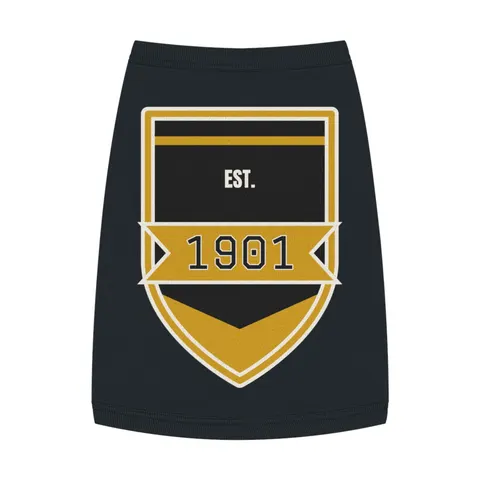 Grambling 1901 Black & Gold Edge Pet Tank Top — front view