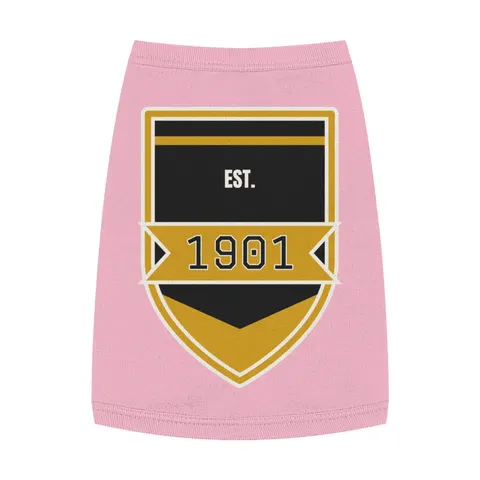 Grambling 1901 Black & Gold Edge Pet Tank Top — front view